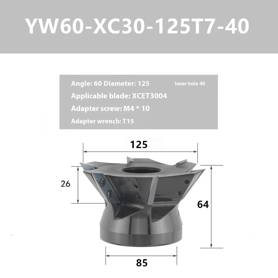 2087-Machining center: long edge dovetail milling cutter bar XCET3004 milling cutter disc cleaning root, V-groove dovetail 55 degrees, 60 degrees, 75 degrees Shandong Denso Pricision Tools Co.,Ltd.